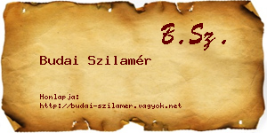 Budai Szilamér névjegykártya